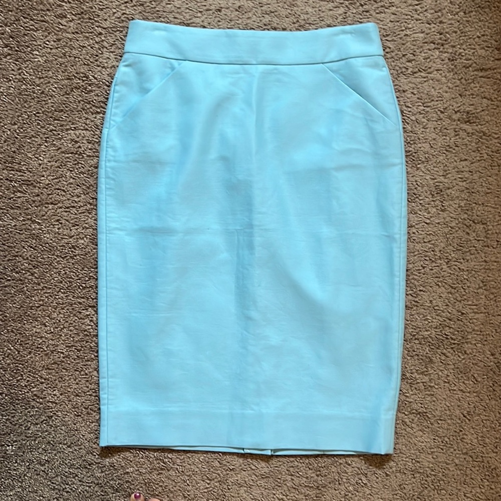 JCREW pencil skirt, Brand New, size 2, color baby blue